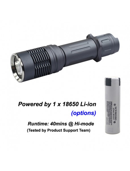 KDIY KF8 Luminus SST-40 1600 Lumens 6-Mode LED Flashlight - Grey ( 1 x 18650 )