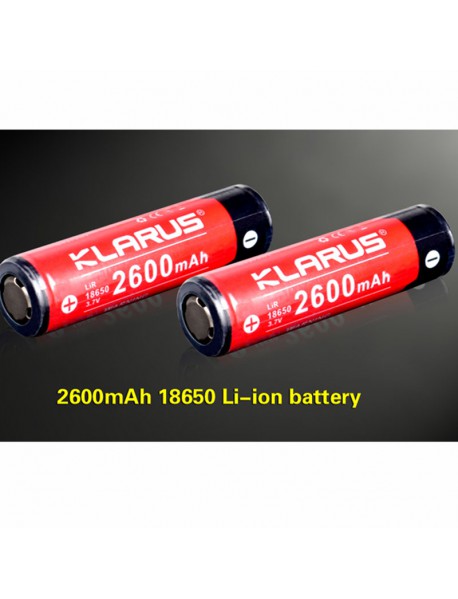 KLARUS 18650 2600mAh 3.7V Rechargeable 18650 Battery - 1pc