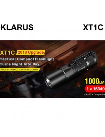 KLARUS XT1C  XP-L HD V6 6500K LED 5-Modes 1000 Lumens Flashlight (1 x 16340)