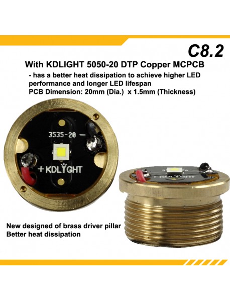 KDLITKER C8.2 Cree XP-L HI 1100 Lumens 3-Mode LED Flashlight - Black ( 1x18650 )