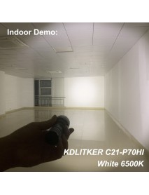 KDLITKER C21 P70-HI 3600 Lumens 5-Mode Long Range Hunting LED Flashlight - Black ( 1x21700 )