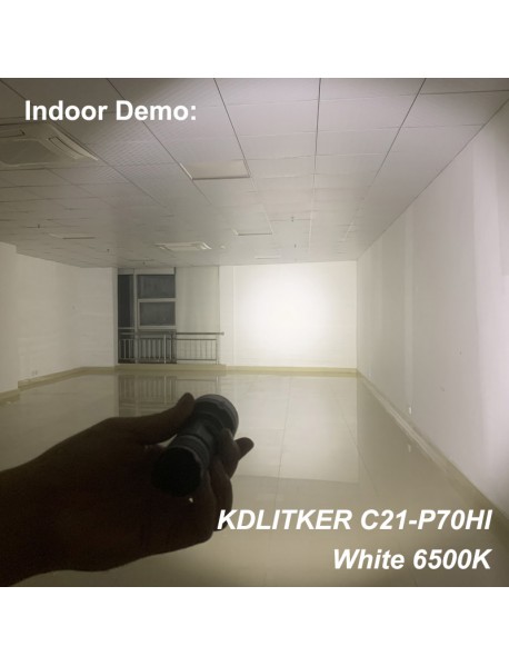 KDLITKER C21 P70-HI 3600 Lumens 5-Mode Long Range Hunting LED Flashlight - Black ( 1x21700 )