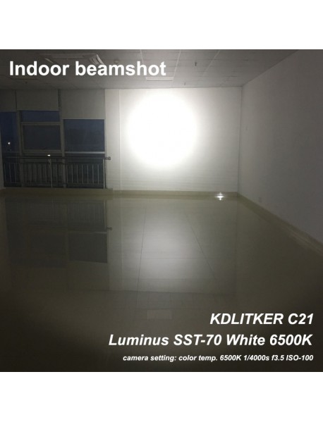 KDLITKER C21 Luminus SST-70 3000 Lumens 5-Mode LED Flashlight - Black ( 1x21700 )