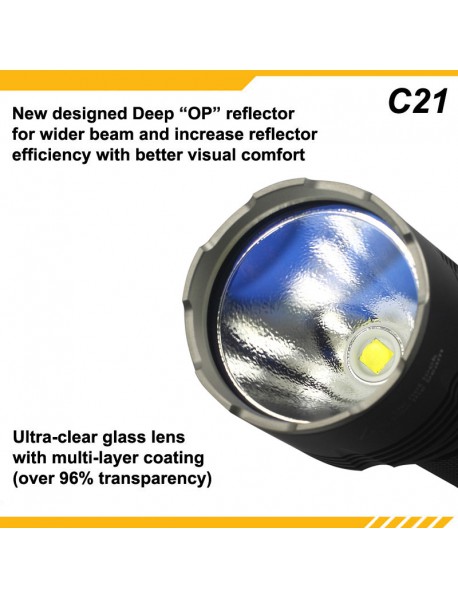 KDLITKER C21 3V Cree XHP50.2 2600 Lumens 5-Mode LED Flashlight - Black ( 1x21700 )