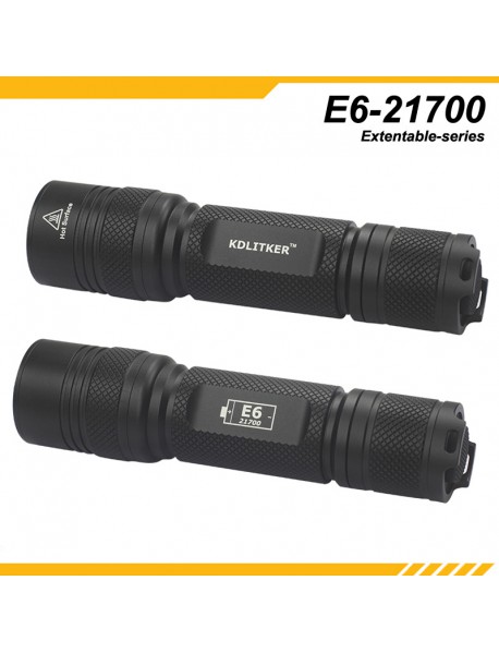 KDLITKER E6(21700) P60 Flashlight Host - Black