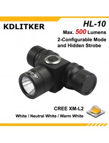 KDLITKER HL-10 Cree XM-L2 3V - 6V 2-Configurable Mode and Hidden Strobe LED Headlamp ( 1x18650/2xCR123 )