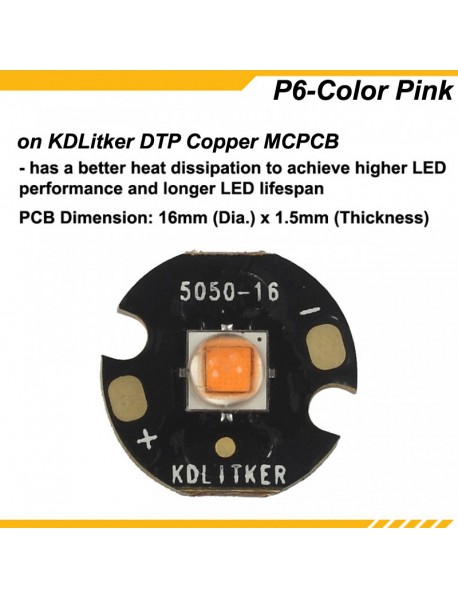 KDLITKER P6-Color Full Spectrum Pink 800 Lumens LED Drop-in Module (Dia. 26.5mm)