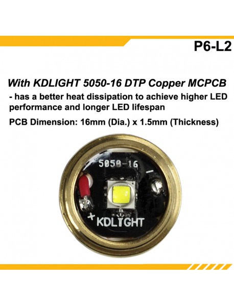 KDLITKER P6-L2 Cree XM-L2 800 Lumens 3V - 9V LED P60 Drop-in Module