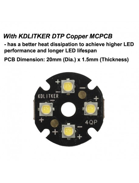 KDLITKER Quad Nichia 219BT 1400 Lumens High CRI LED Drop-in Module (Dia. 26.5mm)