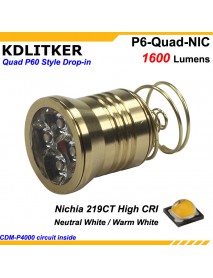 KDLITKER Quad Nichia 219CT 1600 Lumens High Power High CRI LED Drop-in Module (Dia. 26.5mm)