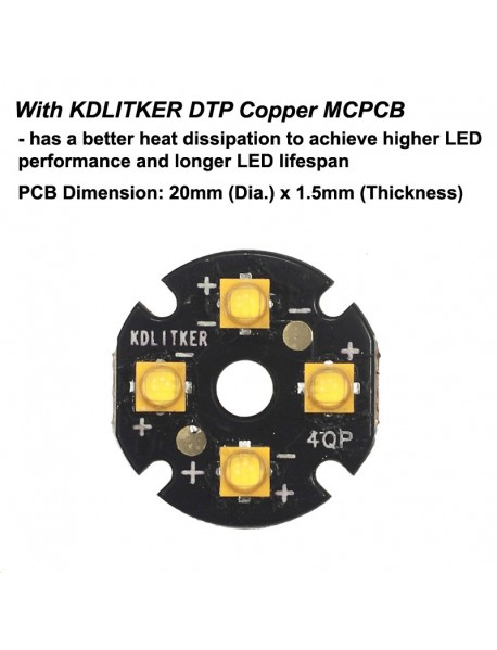 KDLITKER Quad Seoul SZ5 1400 Lumens High CRI LED Drop-in Module (Dia. 26.5mm)