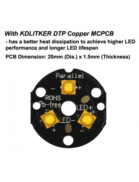 KDLITKER Triple Seoul SZ5 1400 Lumens High CRI LED Drop-in Module (Dia. 26.5mm)