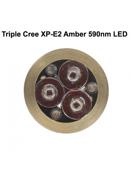 KDLITKER Triple Cree XP-E2 Amber 590nm 800 Lumens Jade Detection Light LED Drop-in Module (Dia. 26.5mm)