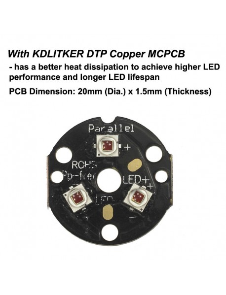 KDLITKER Triple Cree XP-E2 Far Red 730nm 800 Lumens Hunting LED Drop-in Module (Dia. 26.5mm)