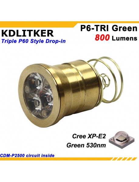 KDLITKER Triple Cree XP-E2 Green 530nm 800 Lumens Hunting LED Drop-in Module (Dia. 26.5mm)