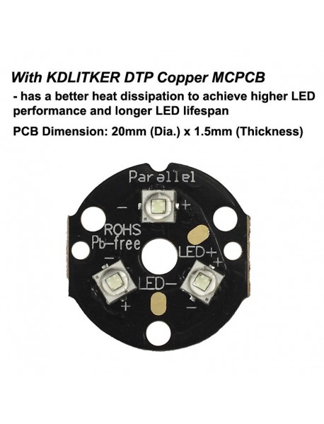KDLITKER Triple Cree XP-E2 Green 530nm 800 Lumens Hunting LED Drop-in Module (Dia. 26.5mm)