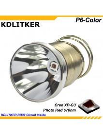 KDLITKER P6-Color XP-G3 Photo Red 670nm 800 Lumens LED Drop-in Module (Dia. 26.5mm)