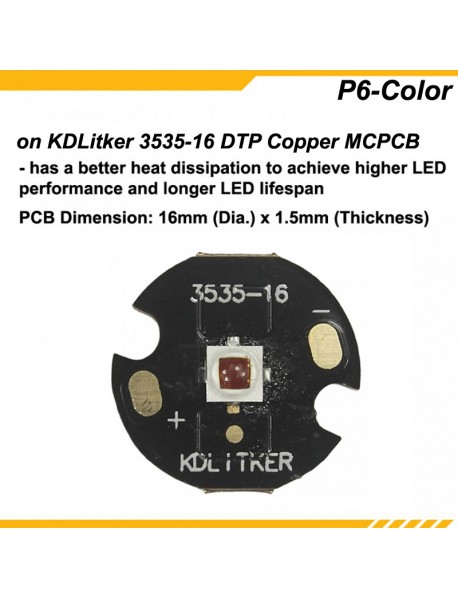 KDLITKER P6-Color XP-G3 Photo Red 670nm 800 Lumens LED Drop-in Module (Dia. 26.5mm)