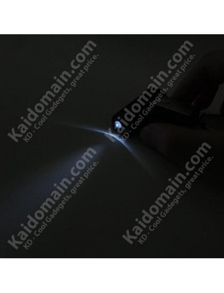 KKZ108 Cool Hand Gun Style + Gun Sound Effect LED Flashlight Keychain - Silver (1 pc)