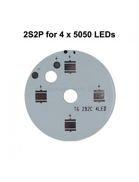 40mm (D) x 2mm (T) 2S2P Aluminum Base Plate for 4 x 5050 LEDs