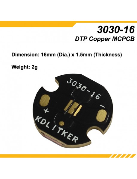 KDLITKER 3030-16 DTP Copper MCPCB for Osram / 3030 LEDs ( 2 pcs )