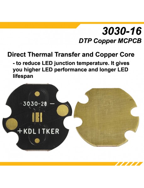 KDLITKER 3030-20 DTP Copper MCPCB for Osram / 3030 LEDs ( 2 pcs )