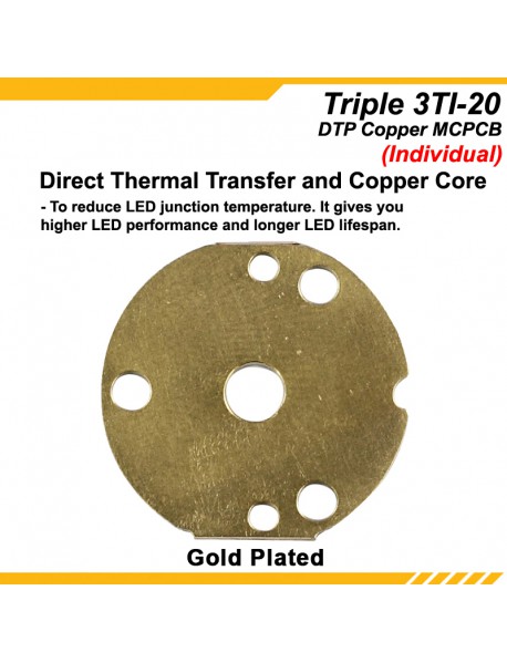 KDLITKER 3TI Triple DTP Copper MCPCB for Cree XP Series / Nichia 219 Series / 3535 LEDs - Individual ( 2 pcs )