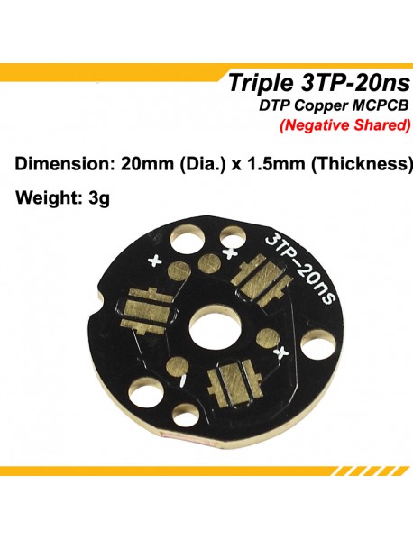 KDLITKER 3TP-20ns Triple DTP Copper MCPCB for Cree XP Series / Nichia 219 Series / 3535 LEDs - (Negative Shared) ( 2 pcs )