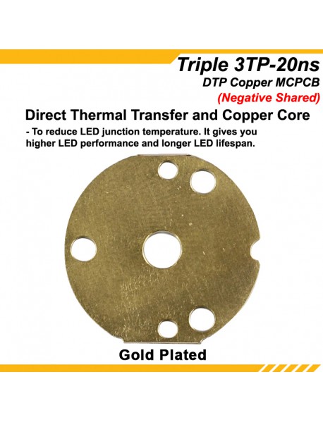 KDLITKER 3TP-20ns Triple DTP Copper MCPCB for Cree XP Series / Nichia 219 Series / 3535 LEDs - (Negative Shared) ( 2 pcs )