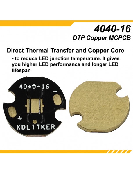 KDLITKER 4040-16 DTP Copper MCPCB for Luxeon V / 4040 LEDs ( 2 pcs )