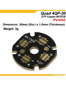 KDLITKER 4QP-20 Quad DTP Copper MCPCB for Cree XP Series / Nichia 219 Series / 3535 LEDs (2 pcs)