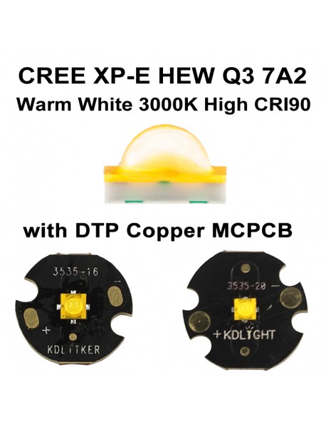 Cree XP-E HEW Q3 7A2 Warm White 3000K High CRI90 LED Emitter