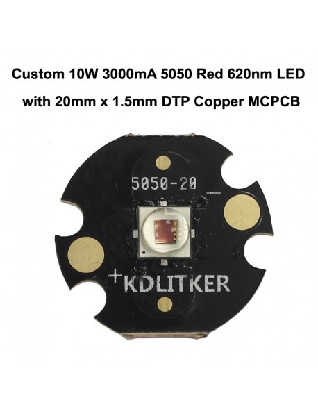 Custom 10W 3000mA 5050 Red 620nm LED (1 pc)