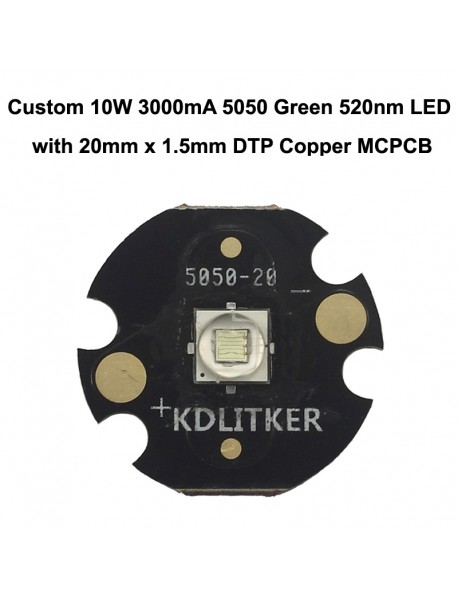 Custom 10W 3000mA 5050 Green 520nm LED (1 pc)