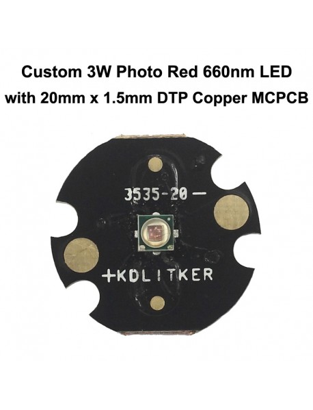 Custom 3W 1000mA 3535 Photo Red 660nm LED (1 pc)