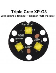  Triple Cree XP-G3 LED Emitter with 20mm x 1.5mm DTP Copper PCB (Parallel) w/ optics
