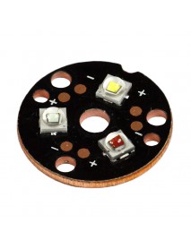 Triple Cree XP-E2 Red Green Blue LED Emitter with 20mm x 1.5mm DTP Copper PCB (Individual) w/ optics