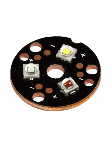 Triple Cree XP-E2 Red Green Blue LED Emitter with 20mm x 1.5mm DTP Copper PCB (Individual) w/ optics