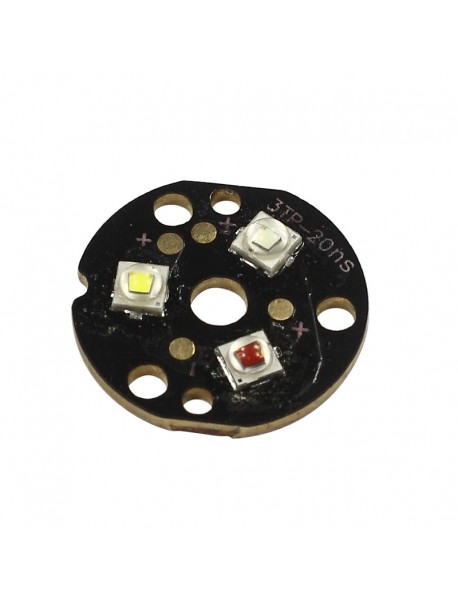 Triple Cree XP-E2 LED Emitter with 20mm x 1.5mm DTP Copper PCB (Negative Shared) w/ optics