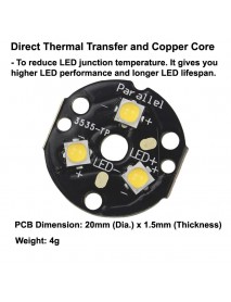 Triple 519A 5700K 5000K 4500K 4000K 3500K SMD 3535 LED on 20mm DTP Copper MCPCB Parallel