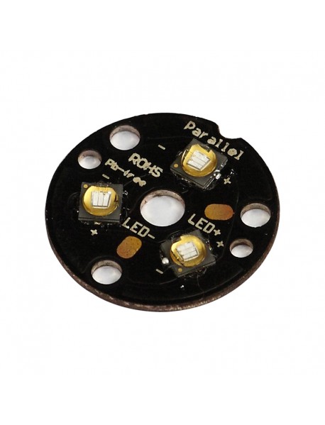 Triple Seoul Viosys Ultraviolet UV 365nm LED Emitter with 20mm x 1mm DTP Copper MCPCB   (Parallel) w/ optics