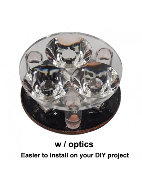 Triple Seoul Viosys Ultraviolet UV 365nm LED Emitter with 20mm x 1mm DTP Copper MCPCB   (Parallel) w/ optics