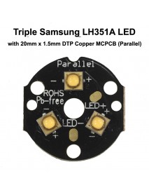 Triple Samsung LH351A SMD 3535 LED on 20mm DTP Copper MCPCB Parallel with Optics