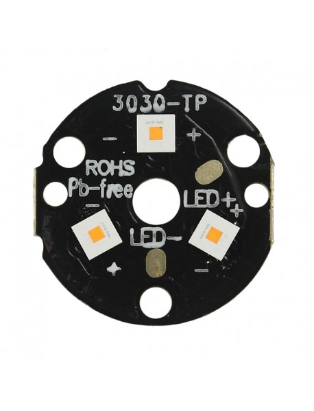 Triple Osram KY CSLNM1.FY Yellow LED on 20mm DTP Copper MCPCB Parallel with Carclo 10507