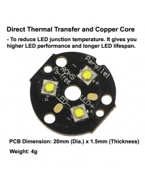 Triple Luminus SST-20 LED Emitter with 20mm DTP Copper MCPCB Parallel with Optics