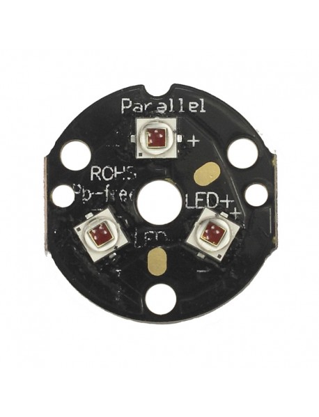 Triple XP-E2 Far Red 730nm LEDs on 20mm DTP Copper MCPCB Parallel with LENs