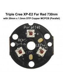 Triple Cree XP-E2 Far Red 730nm LED Emitter with 20mm DTP Copper PCB (Parallel) w/ optics