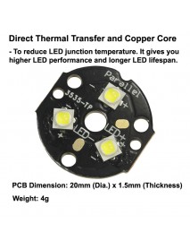 Triple New Cree XP-G2 SMD 3535 LED on 20mm DTP Copper MCPCB Parallel