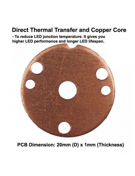  Triple XP-G3 LED Emitter with 20mm x 1.5mm DTP Copper PCB (Parallel) w/ optics