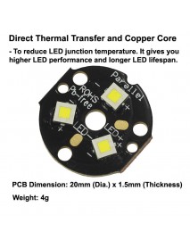 Triple  XP-L HI LED Emitter with 20mm DTP Copper MCPCB Parallel with Optics